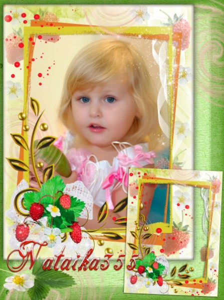 Многослойная фоторамка с ягодами